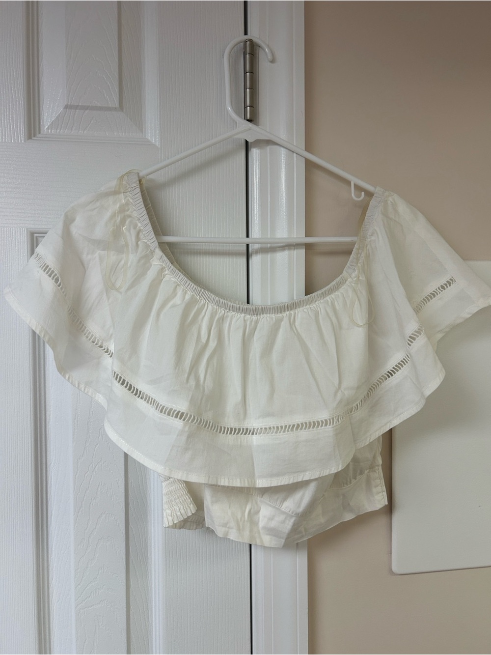 Privy White Off the Shoulder Crop Top